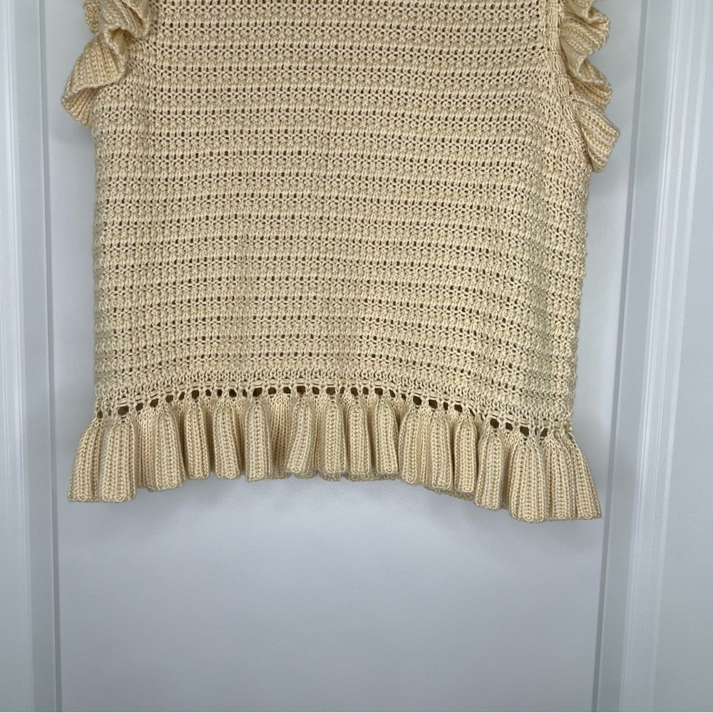 Mable Yellow Knit Ruffle Top - Picture 4 of 5